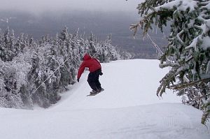 working down the ridge trail